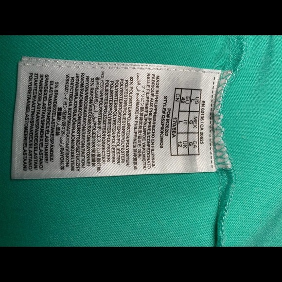 Guess Teal Top Blouse Zipper Closure On Back, Size Large LINEN Bottom* - Picture 7 of 8
